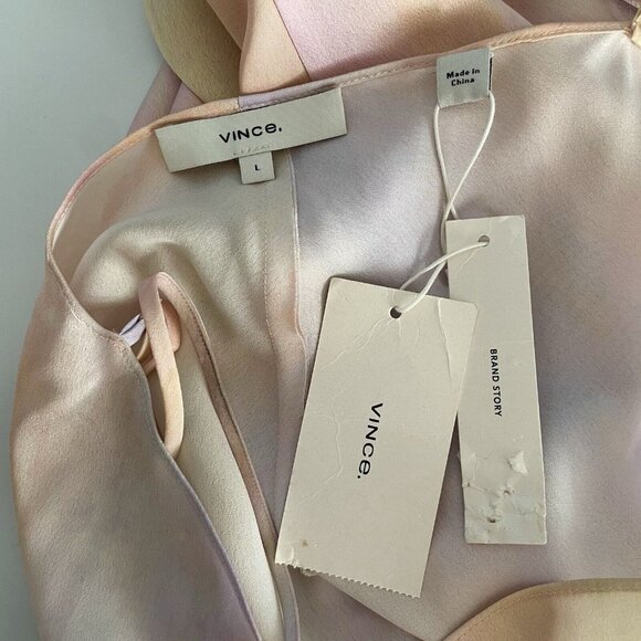 Vince Rainbow Wash Cami Midi Slip Dress Size L $345 - Picture 10 of 11